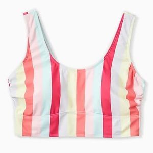 Torrid Coral Stripe Wireless Scoop Bikini Top